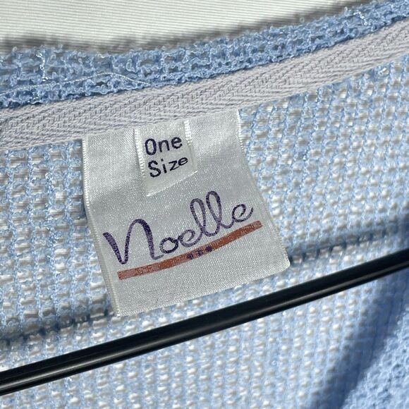 Blue Mesh Knit Cardigan Top One Size Sheer Oversized Button Front Coquette Fairy - Picture 7 of 7